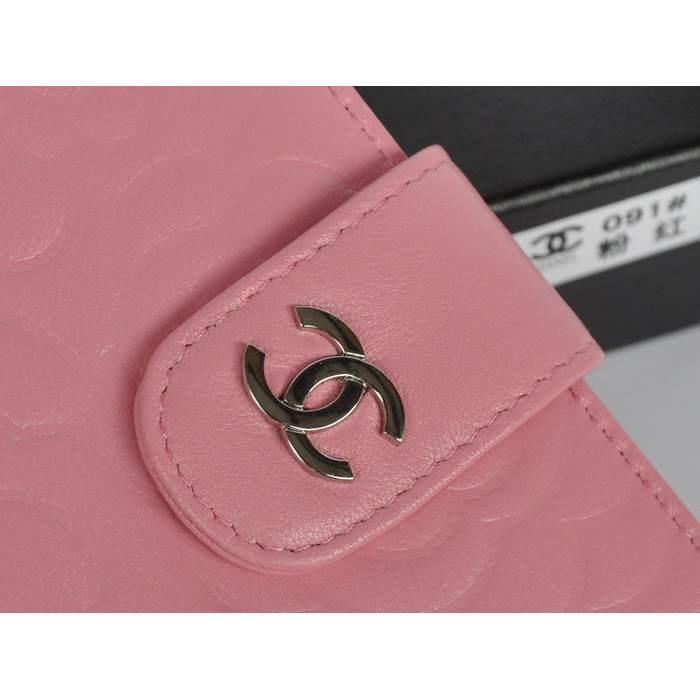 Chanel Matelasse Bi-Fold Wallet Sheepskin Leather C091 Pink