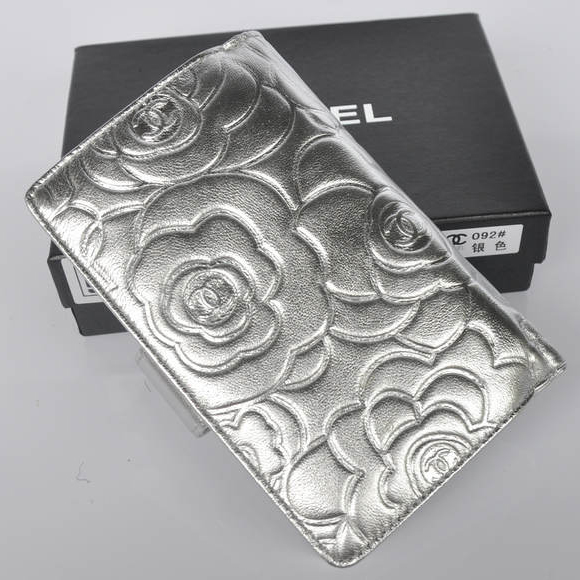 Chanel Matelasse Bi-Fold Wallet Sheepskin Leather C092 Silver