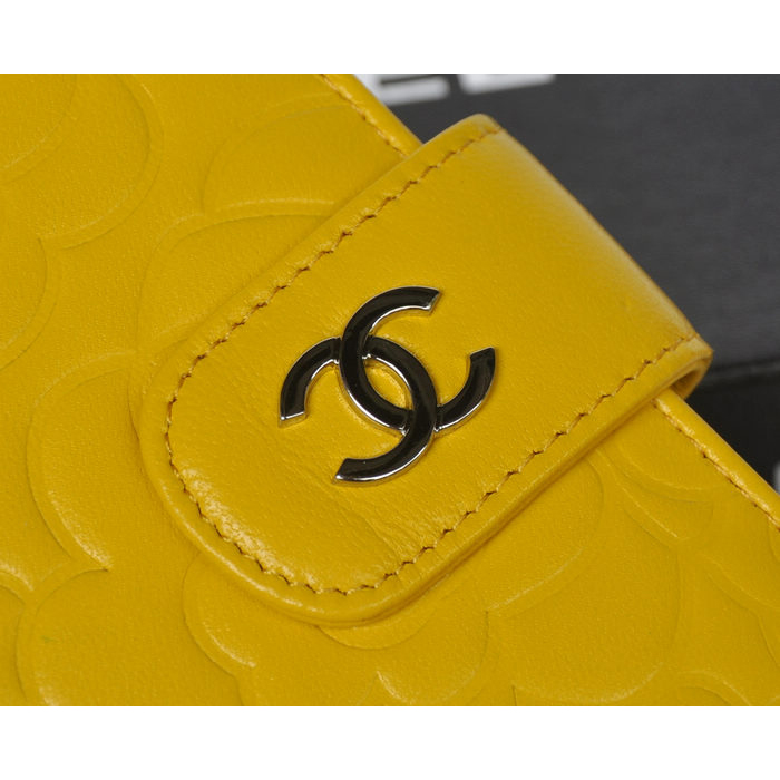 Chanel Matelasse Bi-Fold Wallet Sheepskin Leather C092 Yellow