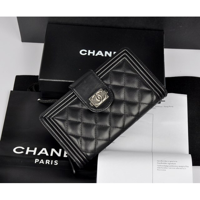 Chanel Matelasse Bi-Fold Wallet in Original Sheepskin Leather A68739 Black