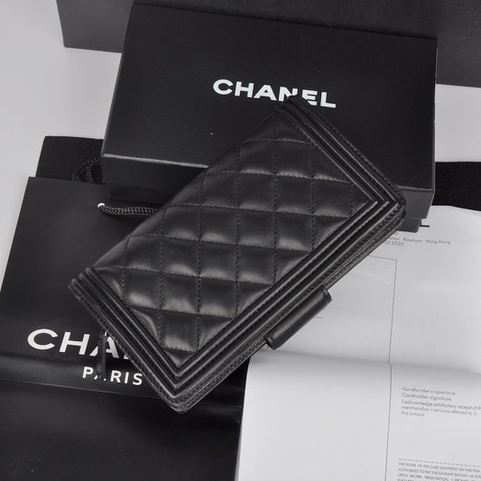 Chanel Matelasse Bi-Fold Wallet in Original Sheepskin Leather A68739 Black