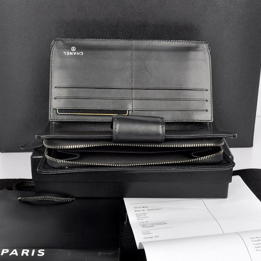 Chanel Matelasse Bi-Fold Wallet in Original Sheepskin Leather A68739 Black