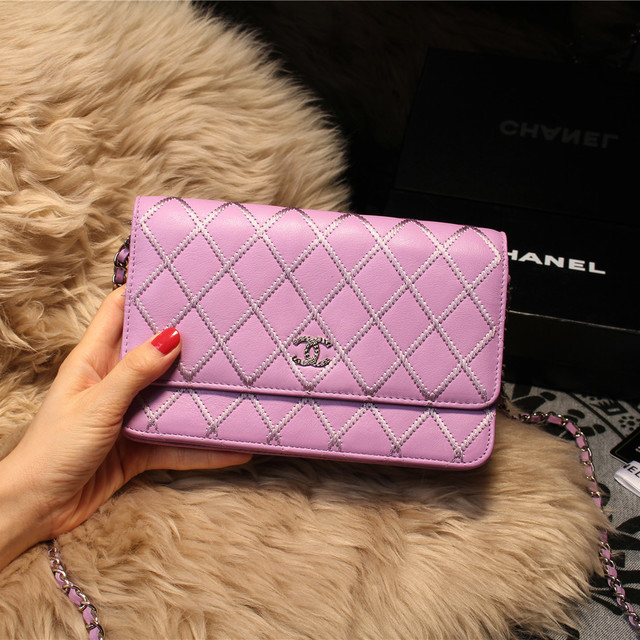 Chanel Matelasse Wallet Sheepskin Leater A80138 Lavender