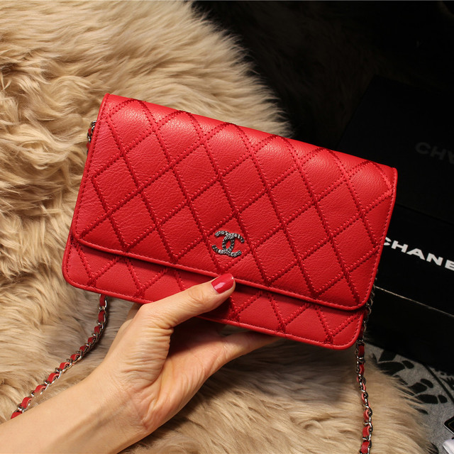 Chanel Matelasse Wallet Sheepskin Leater A80138 Red