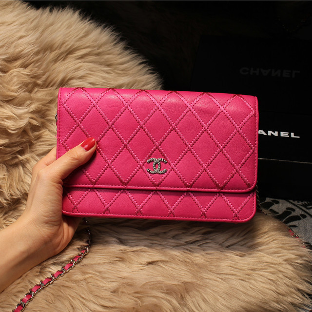 Chanel Matelasse Wallet Sheepskin Leater A80138 Rose