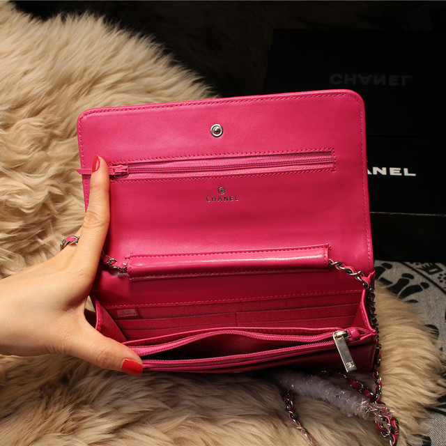 Chanel Matelasse Wallet Sheepskin Leater A80138 Rose