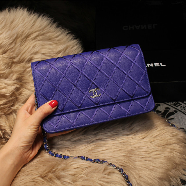 Chanel Matelasse Wallet Sheepskin Leater A80138 Royal