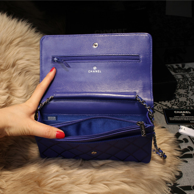 Chanel Matelasse Wallet Sheepskin Leater A80138 Royal