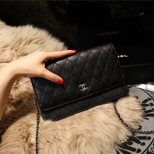 Chanel Matelasse Wallet Sheepskin Leater A80139 Black