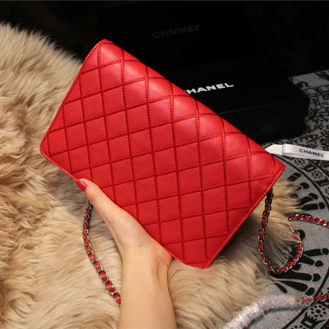 Chanel Matelasse Wallet Sheepskin Leater A80139 Red