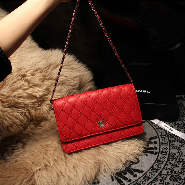 Chanel Matelasse Wallet Sheepskin Leater A80139 Red