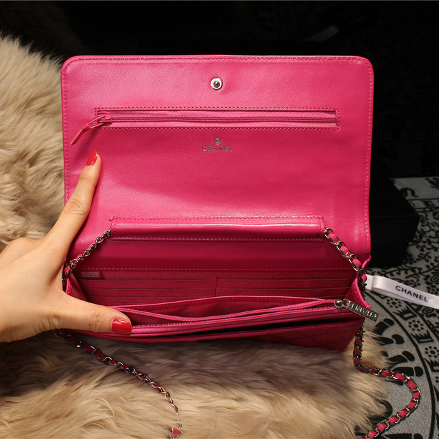 Chanel Matelasse Wallet Sheepskin Leater A80139 Rose