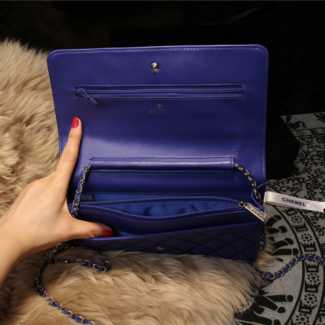 Chanel Matelasse Wallet Sheepskin Leater A80139 Royal