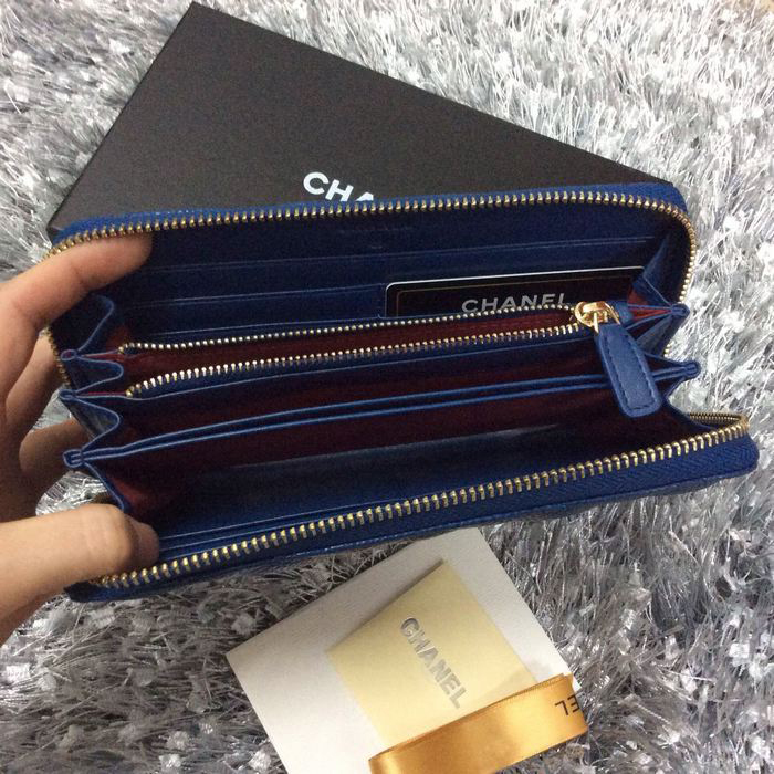 Chanel Matelasse Zip Around Wallet Caviar leather A50071 Royalblue