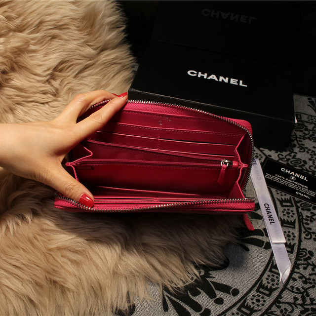 Chanel Matelasse Zip Around Wallet Sheepskin A31505 Rose