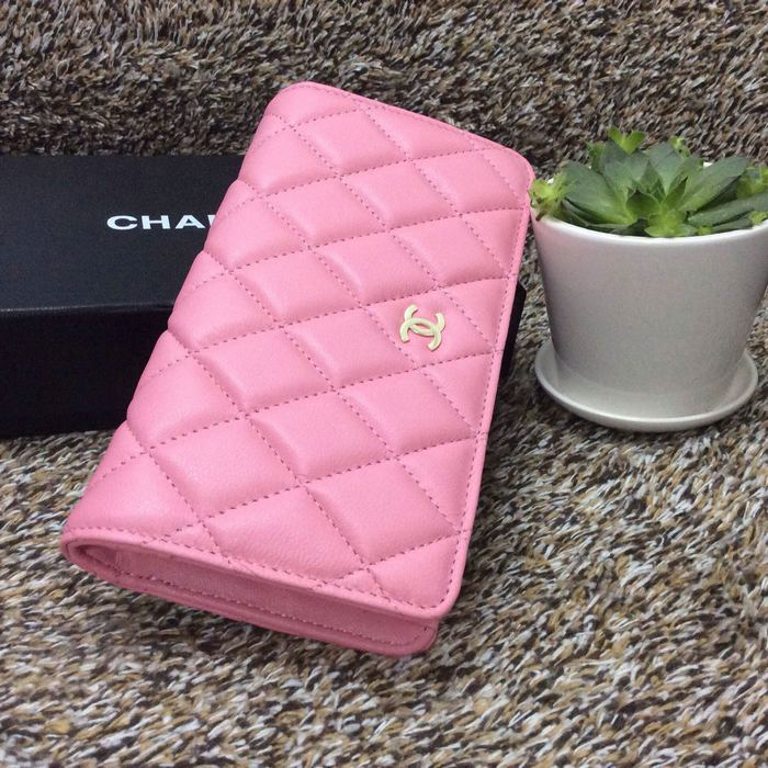 Chanel Matelasse Zip Around Wallet Sheepskin A31508 Pink