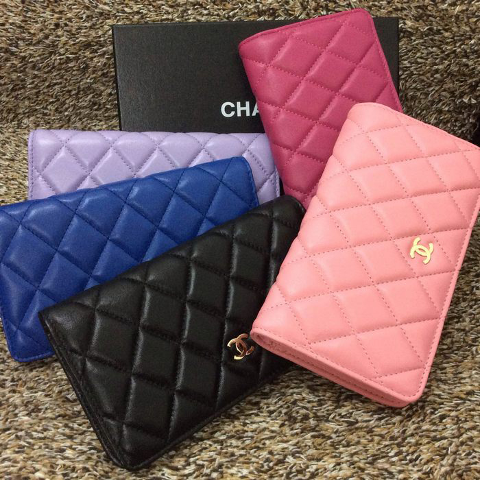 Chanel Matelasse Zip Around Wallet Sheepskin A31508 Pink