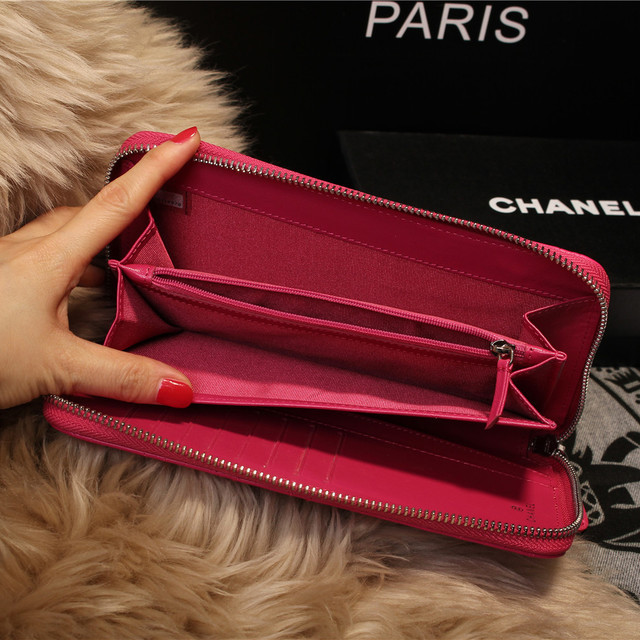 Chanel Matelasse Zip Around Wallet Sheepskin A80132 Rose