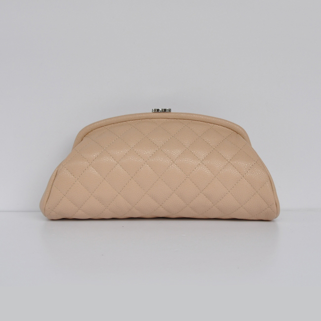 Chanel Mini Clutch Bag Caviar Leather A35487 Apricot