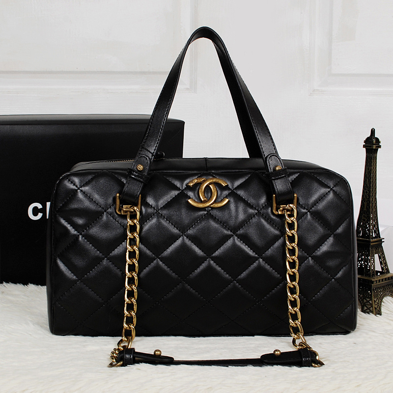 Chanel Original Calfskin Leather Two Handle Bag A67247 Black