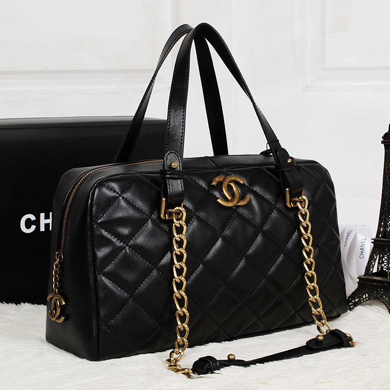 Chanel Original Calfskin Leather Two Handle Bag A67247 Black