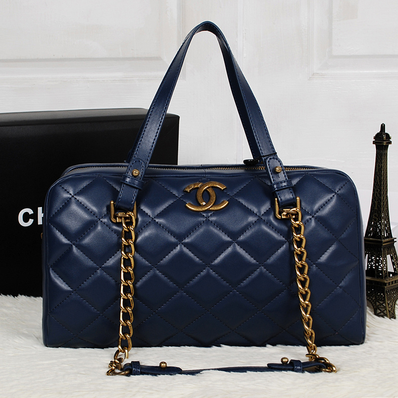 Chanel Original Calfskin Leather Two Handle Bag A67247 Royalblue