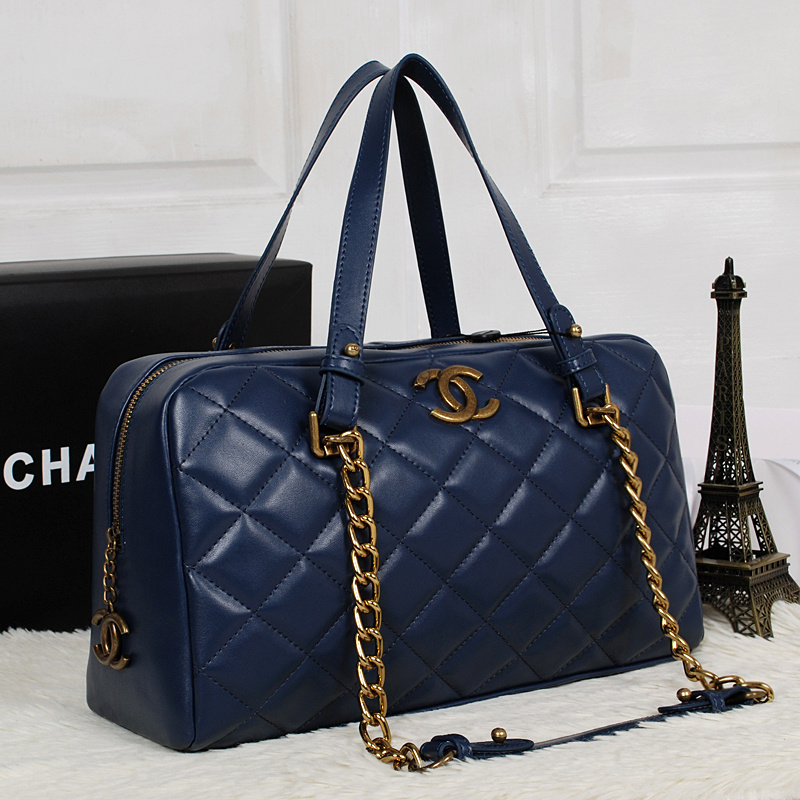 Chanel Original Calfskin Leather Two Handle Bag A67247 Royalblue