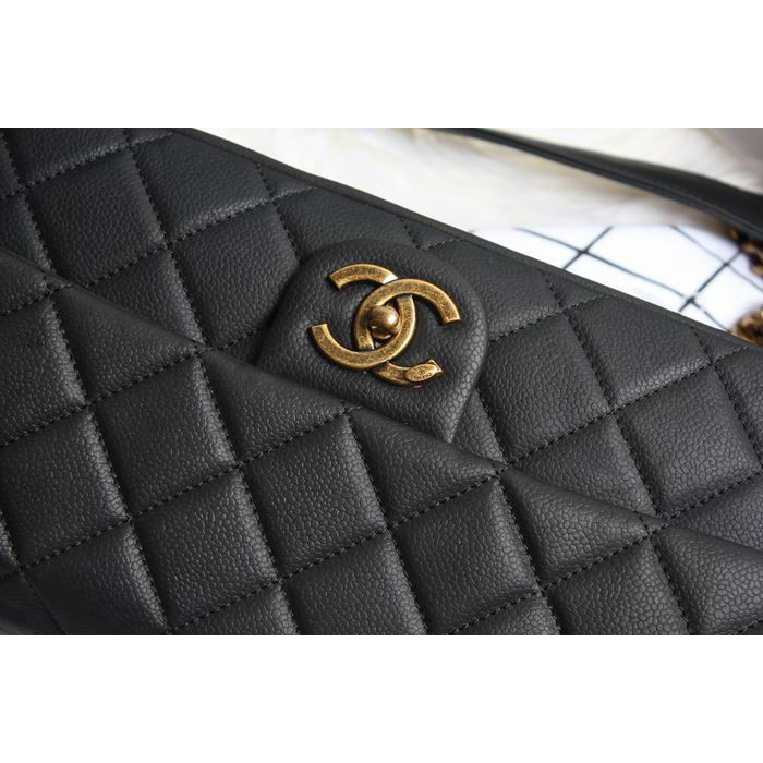 Chanel Original Cannage Pattern Nubuck Leather Top Flap Bag A67622 Black