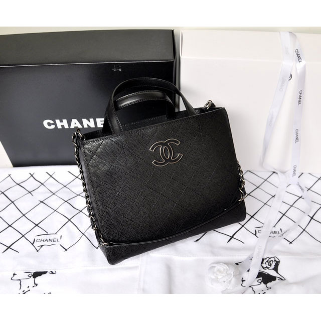 Chanel Original Caviar Leather Tote Bag A1236 Black