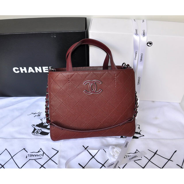 Chanel Original Caviar Leather Tote Bag A1236 Burgundy