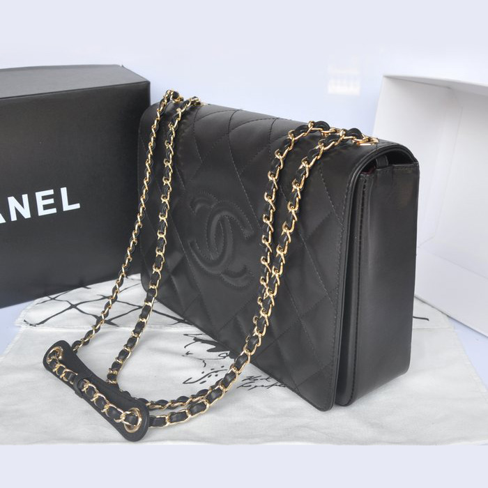 Chanel Original Sheepskin Leather Flap Shoulder Bag A67748 Black