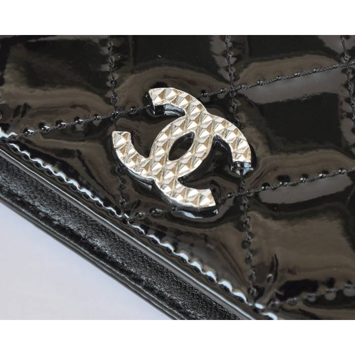 Chanel Patent Leather Bi-Fold Wallet A31508 Black