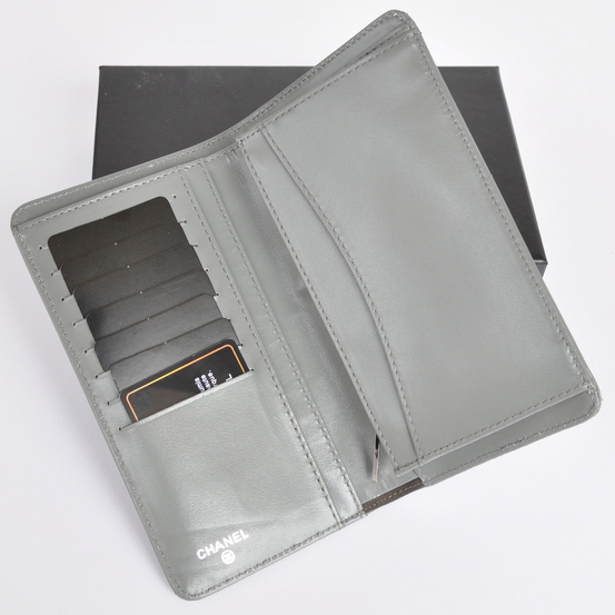 Chanel Patent Leather Bi-Fold Wallet A31508 Grey