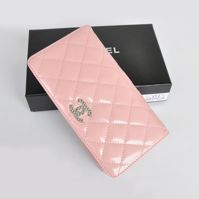 Chanel Patent Leather Bi-Fold Wallet A31508 Pink