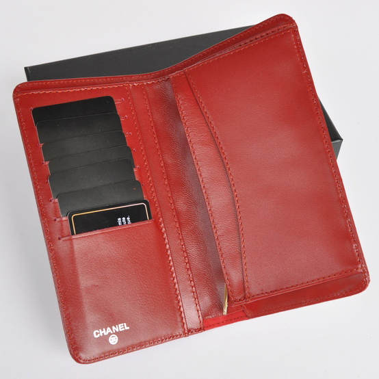 Chanel Patent Leather Bi-Fold Wallet A31508 Red