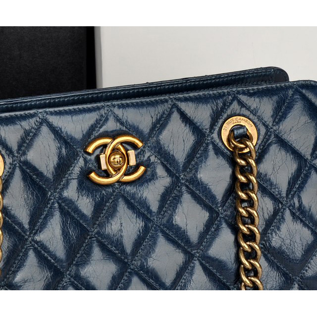 Chanel Perfect Edge Original Shiny Calf Leather Shoulder Bag A67030 Blue