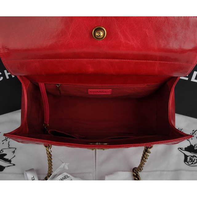 Chanel Perfect Edge Original Shiny Calf Leather Shoulder Bag A67030 Red