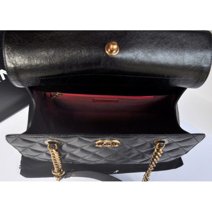 Chanel Perfect Edge Shiny Calf Leather Shoulder Bag A37010 Black