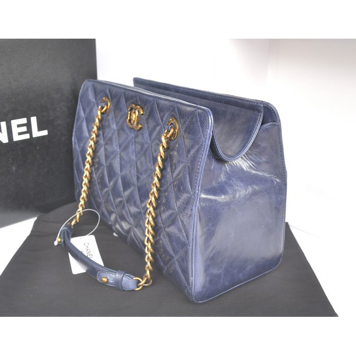 Chanel Perfect Edge Shiny Calf Leather Shoulder Bag A37010 Blue