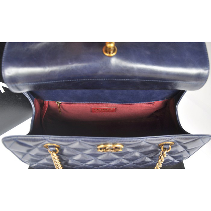 Chanel Perfect Edge Shiny Calf Leather Shoulder Bag A37010 Blue