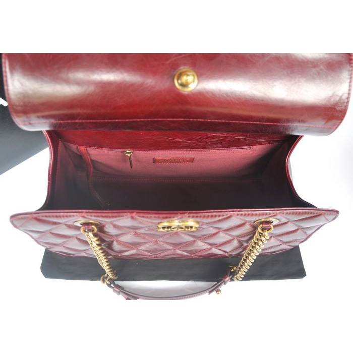 Chanel Perfect Edge Shiny Calf Leather Shoulder Bag A37010 Burgundy