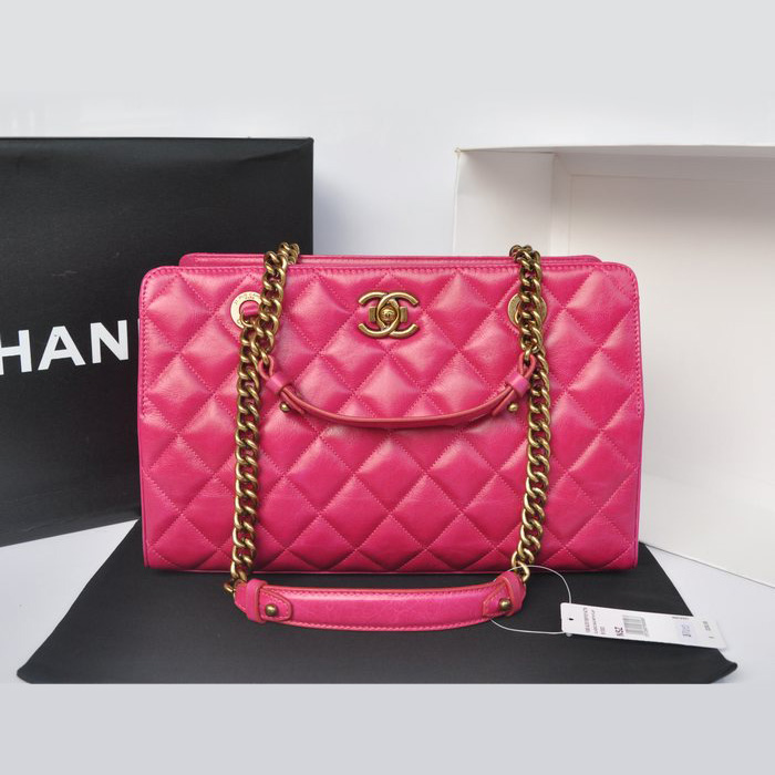 Chanel Perfect Edge Shiny Calf Leather Shoulder Bag A37010 Rose