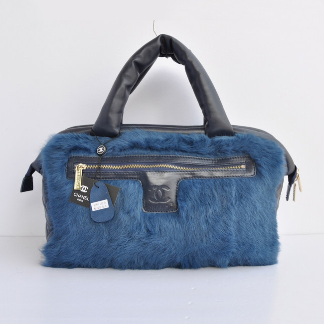 Chanel Rabbit Hair Flap Bag A49671 Royalblue