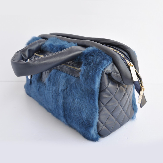 Chanel Rabbit Hair Flap Bag A49671 Royalblue