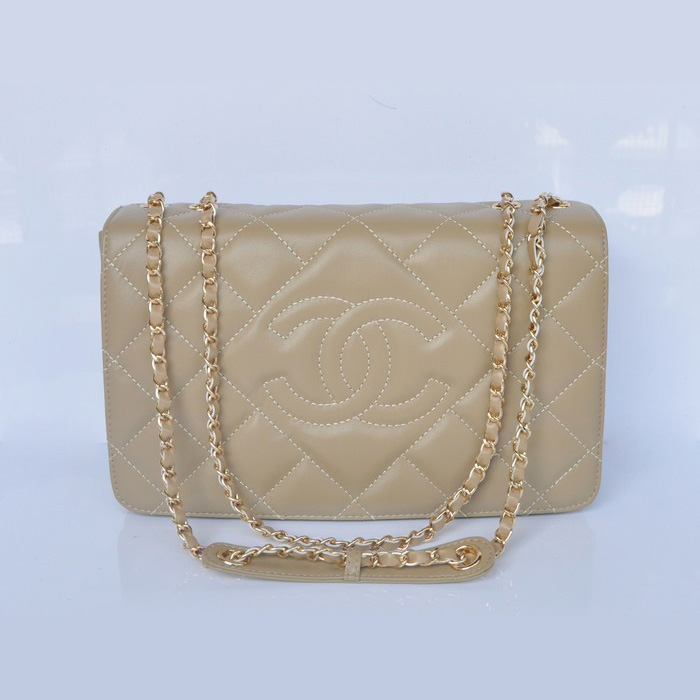 Chanel Sheepskin Leather Flap Shoulder Bag A67748 Apricot