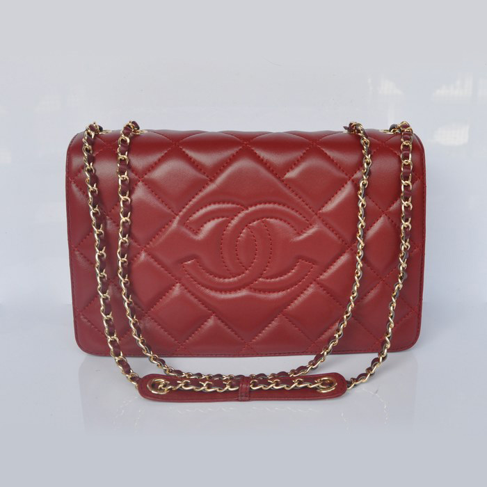 Chanel Sheepskin Leather Flap Shoulder Bag A67748 Maroon