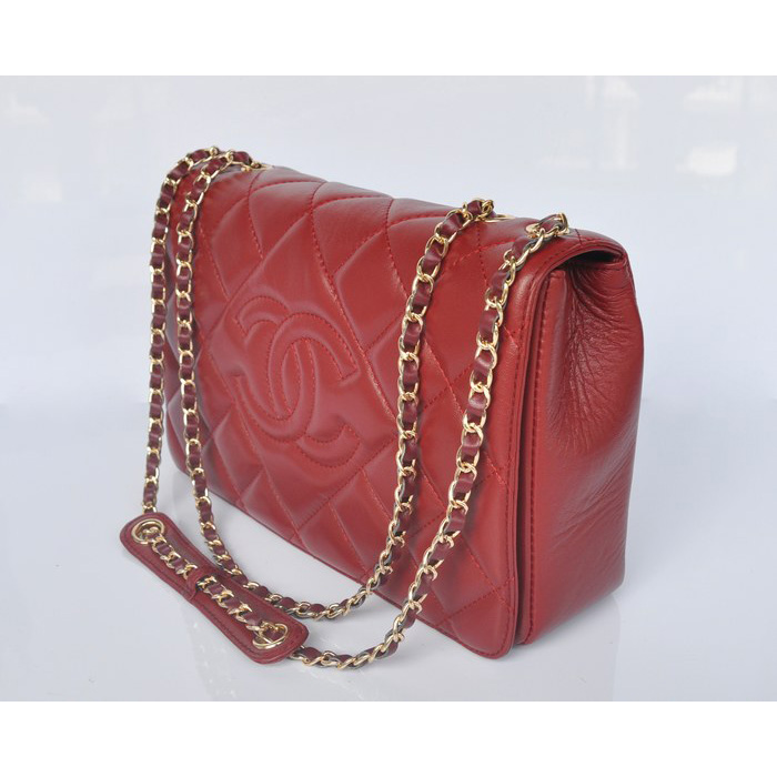 Chanel Sheepskin Leather Flap Shoulder Bag A67748 Maroon