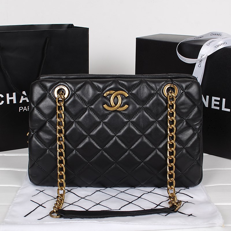 Chanel Sheepskin Leather Shoulder Bag A67245 Black