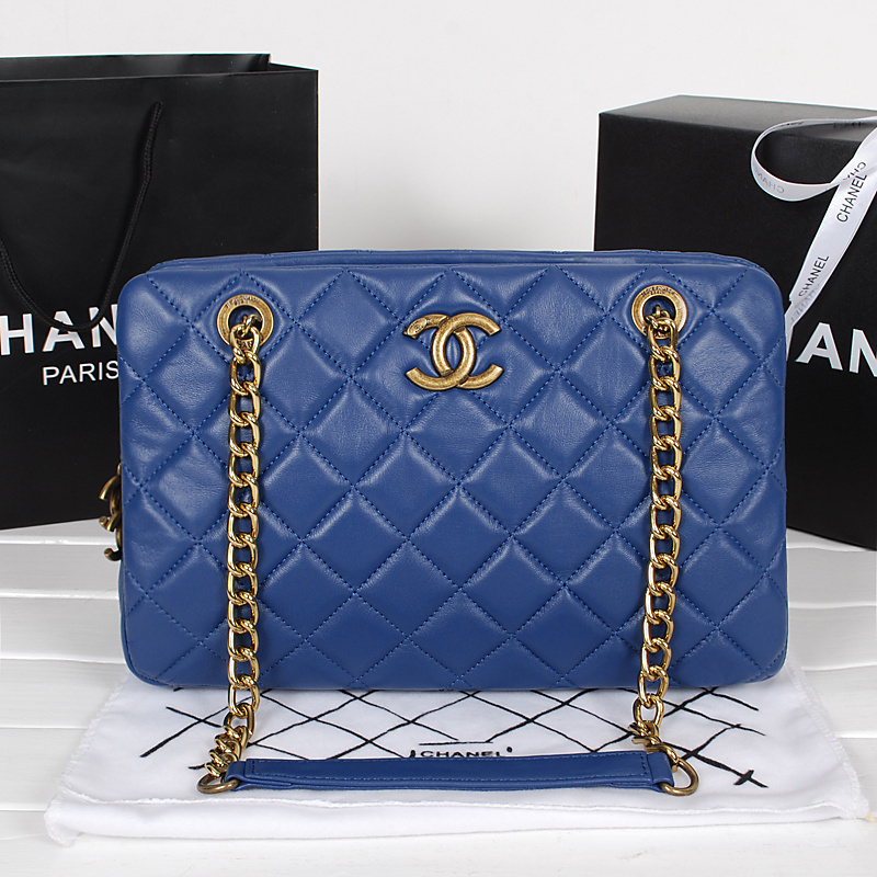 Chanel Sheepskin Leather Shoulder Bag A67245 Blue