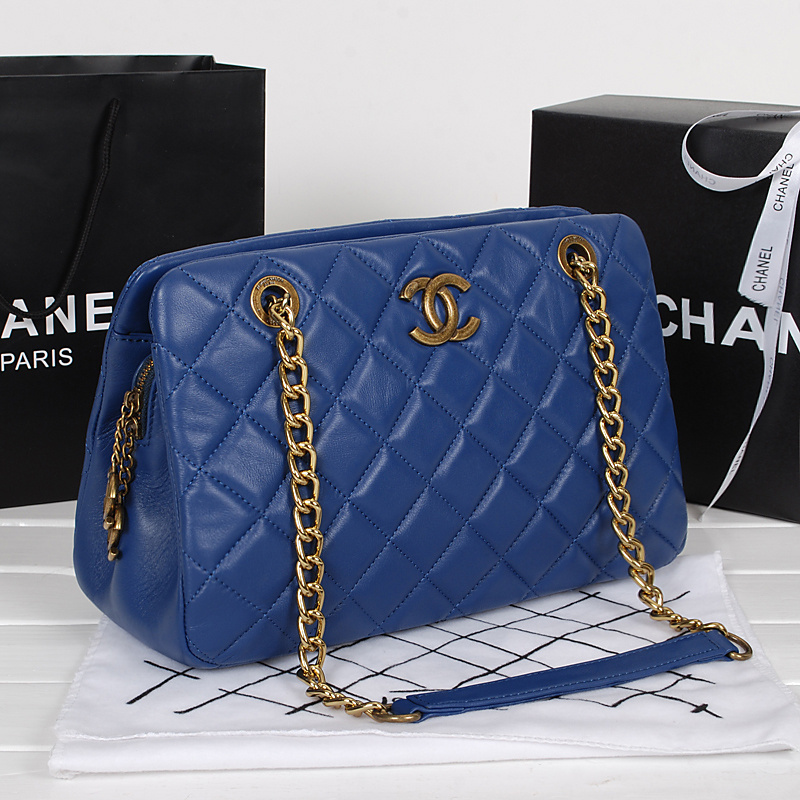 Chanel Sheepskin Leather Shoulder Bag A67245 Blue